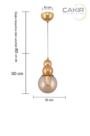 Salkım Tekli Bal Camlı Gold( Sarı ) Sarkıt Çakır Avize 7540-1 - 4