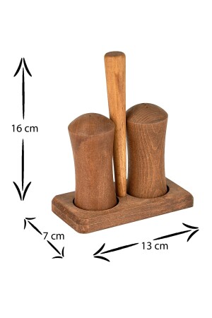 Salz- und Pfefferstreuer, doppelte Gewürzstreuer, handgefertigt aus massivem Holz GNCT0005 - 5