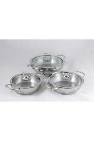 Samira Omelette-Set, Glasdeckel, 3-teiliges Kochtopf-Set 666 - 1