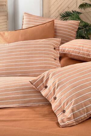 Sandor Brown Single 100% Cotton Fancy Popeline Duvet Cover Set SAREV. 3180613001 - 7