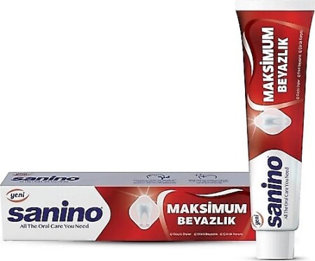 SANINO TANDPASTE MAKS. BEYAZLIK 75ml - 1