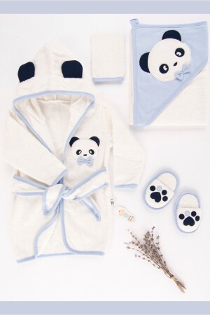 Sare Baby Cute Ponçik Babyhandtuch-Bademantel-Set mit 4 Geschenken für 0–2 Jahre - 1