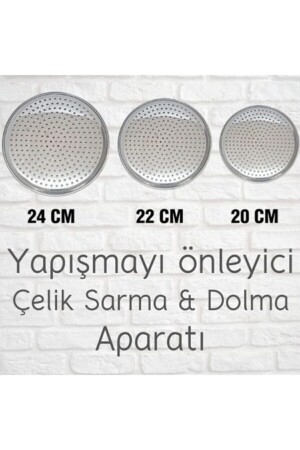 Sarma Dolma Tencere Kapağı Yapışmayı Önleyici Yaprak Sarma Pişirme Aparatı (3 Adet) - 9