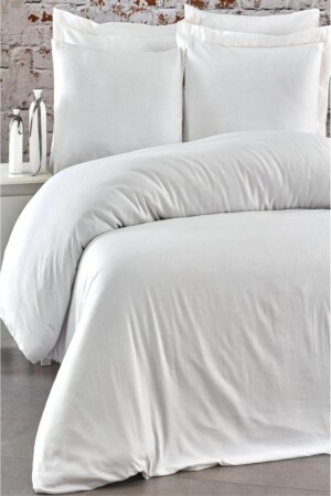 Satin-Bettbezug-Set für King-Size-Betten, einfarbig, Baumwolle, für Zuhause und Hotel, im Karton, 240 x 220, einfarbig, Satin - 2