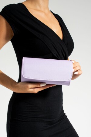 Satin-Flieder-Abendkleid-Tasche, Portfolio-Tasche, Clutch-Tasche - 1