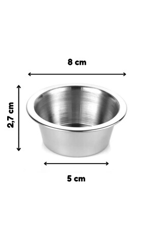 Saucenschüssel 6 Stück Edelstahl Minischüssel Türkische Delight Schüssel Marmeladenschüssel Snack Saucenschüssel 6 Stück 8 cm Metall - 4