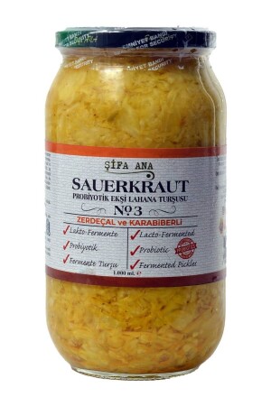 Sauerkraut (SAURES Sauerkraut) Nr. 3 mit Kurkuma (1000 CC).) - 3