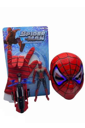 Saugnapf-Wurfhandschuhe + Leuchtmaske + 18 cm Leuchtfigur 3-teiliges Set Spielzeug Spiderman 345672 - 2