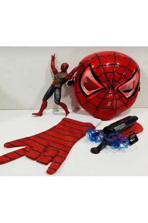 Saugnapf-Wurfhandschuhe + Leuchtmaske + 18 cm Leuchtfigur 3-teiliges Set Spielzeug Spiderman 345672 - 4