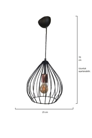 Schwarz-Kupfer-Tropfen-Einzelkronleuchter SBRA0002 - 6