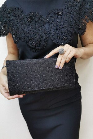 Schwarze Glitzer-Clutch für Damen, Abendkleid, Abendtasche - 3