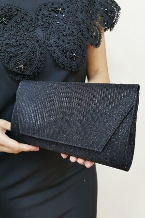 Schwarze Glitzer-Clutch für Damen, Abendkleid, Abendtasche - 4