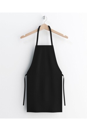 Schwarze Küchenschürze aus Gabardine-Stoff APRON02 - 1