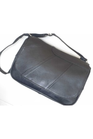 Schwarze Ledertasche mit mehreren Taschen 2340 - 6