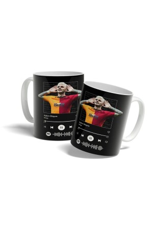 Schwarze „Let Me Be Your Love“-Spotify-Coded-Design-Bedruckte Porzellan-Löwen-Fan-Geschenktasse - 3