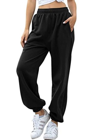 Schwarze, lockere Damen-Jogginghose - 1