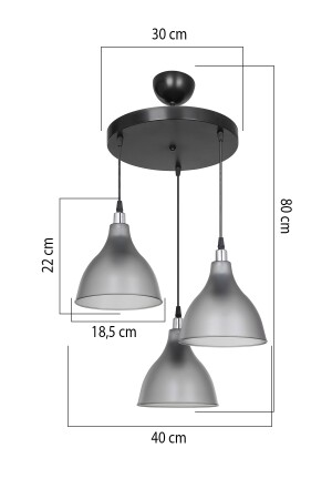 Schwarze Pendelleuchte, Kronleuchter, Schlafzimmer, Wohnzimmer, Küche, Flur, Lampe, Kronleuchter3 - 5