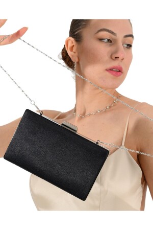 Schwarze Satin-Abendtasche, Abendtasche, Verlobungs- und Hochzeitstasche, 135 Satin - 1