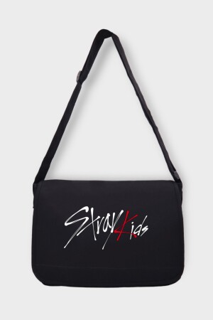 Schwarze Stray Kids Written Messenger Bag EFBUTIK12566 - 3