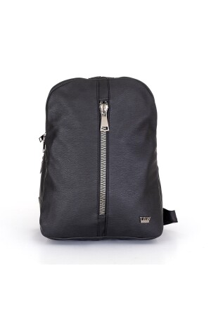 Schwarzer Damenrucksack aus weichem, gewaschenem Leder - 8