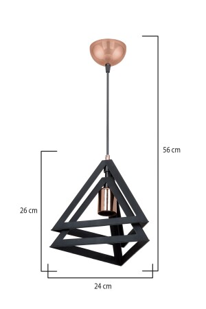 Schwarzer Hängeleuchter für Schlafzimmer, Wohnzimmer, Küche, Flur - 5