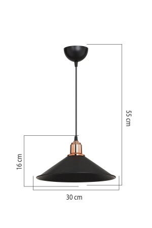 Schwarzer Hängeleuchter für Wohnzimmer, Küche, Flur, Schlafzimmer, Lampe - 6