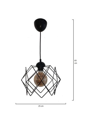 Schwarzer mehreckiger Kronleuchter mit Einzelanhänger (OHNE GLAS) - 4