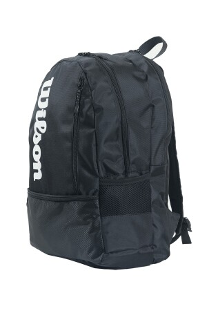 Schwarzer Rucksack, Unisex-Sporttasche und Tagestasche - 5