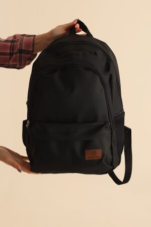 Schwarzer Unisex-Rucksack mit großen Ösen RSMD-06 - 6