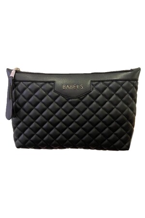 Schwarzes Damen-Portfolio und Clutch-Tasche im besonderen Design - 4