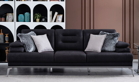 Schwarzes Sofa von Vienay - 3