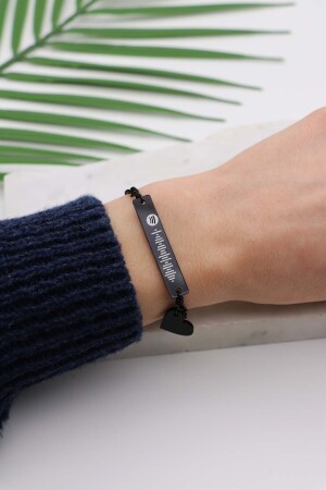 Schwarzes Unisex-Doppelarmband mit Spotify-Code und -Namen sowie Liebhaberarmband 1308trend01 - 8