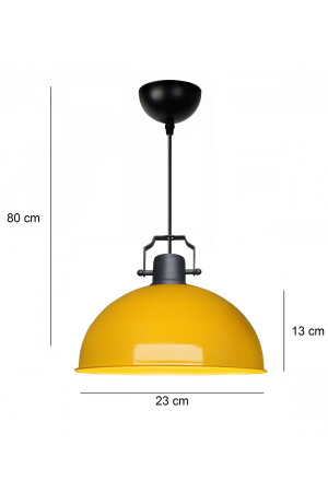 Schweizer Retro-Pendelleuchte aus senfgelbem Metall für Café, Restaurant, Eingang, Küche, Wohnzimmer, Ayd-3584, AYD-3584 - 6