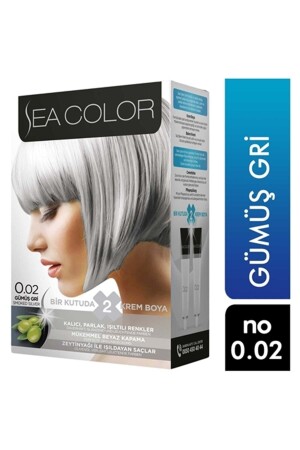 Seacolor 2er-Pack Creme-Haarfärbemittel 0/02 Silbergrau 8698753387046 - 1