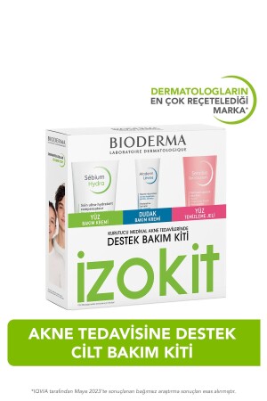 Sebium Izokit Drying Acne Treatment Support Skin Care Kit (Reinigungsgel-Pflegecreme-Lippenbalsam) - 3