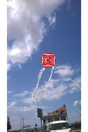 Sechseckiger Lattendrachen aus Kunststoff mit türkischer Flagge U101 - 3