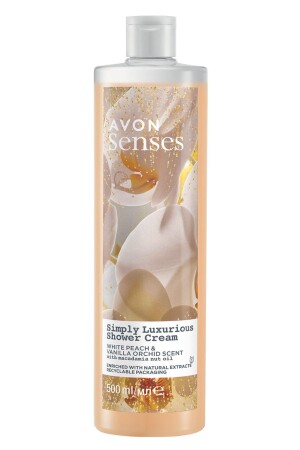 Senses Simply Luxuriöses Creme-Duschgel mit Duft nach weißem Pfirsich und Vanille, 500 ml. - 2