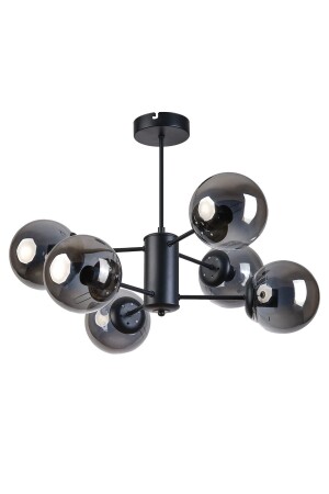 Seoul Modern Design Wohnzimmer Esszimmer Küche Schwarz Farbe Rauchglas Pendelleuchte 6-teiliger Kronleuchter S4120 - 3