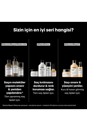 Serie Expert Absolut Repair Molecular Tüm Yıpranmış Saçlar Için Durulanan Seru - 9