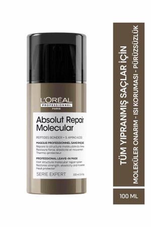 Serie Expert Absolut Repair Molecular Tüm Yıpranmış Saçlar İçin Durulanmayan Maske 100 ml - 1