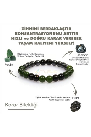 Sertifikalı Doğaltaş Karar Tılsım Bilekliği (ONİX,HEMATİT,YEŞİM TAŞI DOĞAL TAŞ BİLEKLİK) MysticEnergyBileklik-t - 3