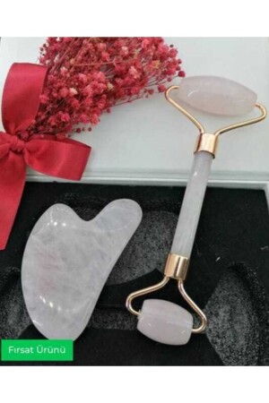 Sertifikalı Pembe Kuvars Gua Sha Ve Roller Set - Birinci Sınıf (sertifikalı) RGPK001 - 1