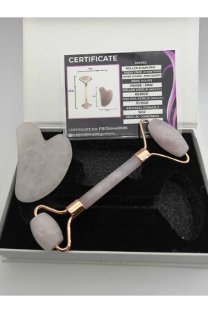 Sertifikalı Pembe Kuvars Gua Sha Ve Roller Set - Birinci Sınıf (sertifikalı) RGPK001 - 7