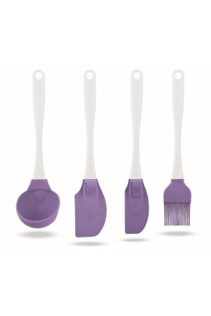 Servis Seti Silikon Kepçe, Büyük Spatula, Küçük Spatula, Fırça DENSL-48 - 1