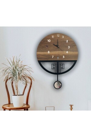 Sessiz Sarkaçlı Ahşap Duvar Saati, Sarkaçlı Saat, Duvar Saati, Ahşap Saat, Wooden Wall Clock sarkaçmodelgeyik - 1