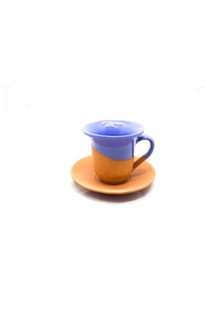 Set aus Tontassen und Kaffeekanne, glasierte Tasse CEZVE - 7