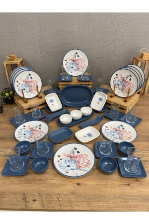 Set Frühstück Blaue Blumen 53 Teile für 12 Personen 2022905 dmt2022905 - 3