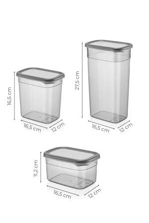 Set mit 12 rechteckigen Peggy-Aufbewahrungsbehältern mit weißem Siebdrucketikett, 4 x (1,3 Liter, 2 Liter, 3,2 Liter) BNMPGGY12LI - 10