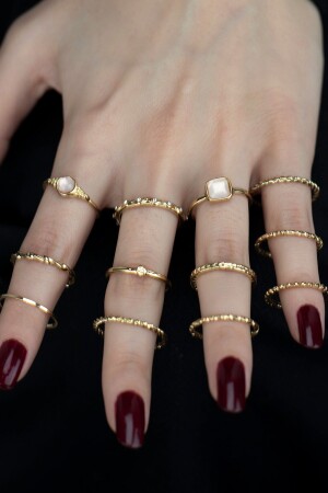 Set mit 12 Ringen in Goldfarbe 0015 - 2