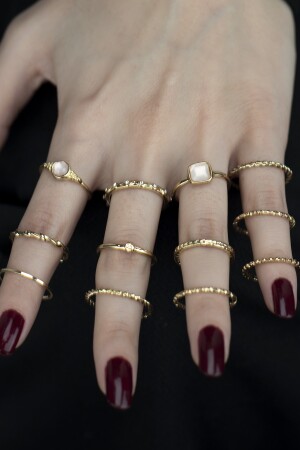 Set mit 12 Ringen in Goldfarbe 0015 - 3